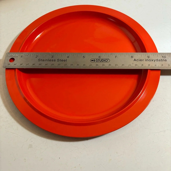 Vintage Rosti Mepal 1970’s set of melamine 7 dinner plates in yellow and orange - Picture 9 of 16